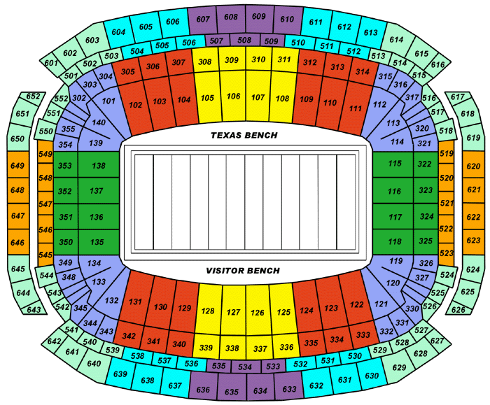Reliant Stadium Seating Map